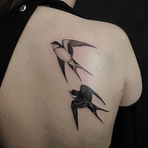 Tattoo uploaded by Chris Marsz • American traditional bird American  traditional sparrow American traditional swallow • Tattoodo