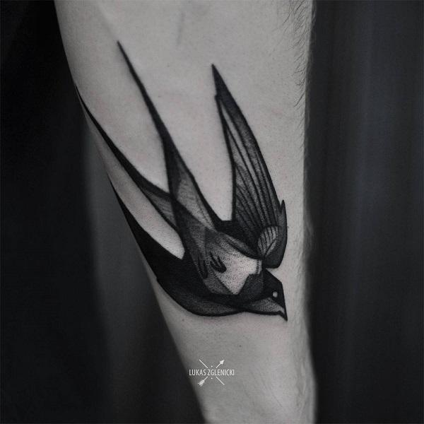 Dark Swallow tattoo for men