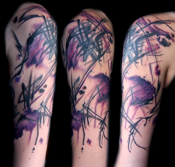 Abstract Lady Splatter Tattoo Half Sleeve by Gene Coffey: TattooNOW