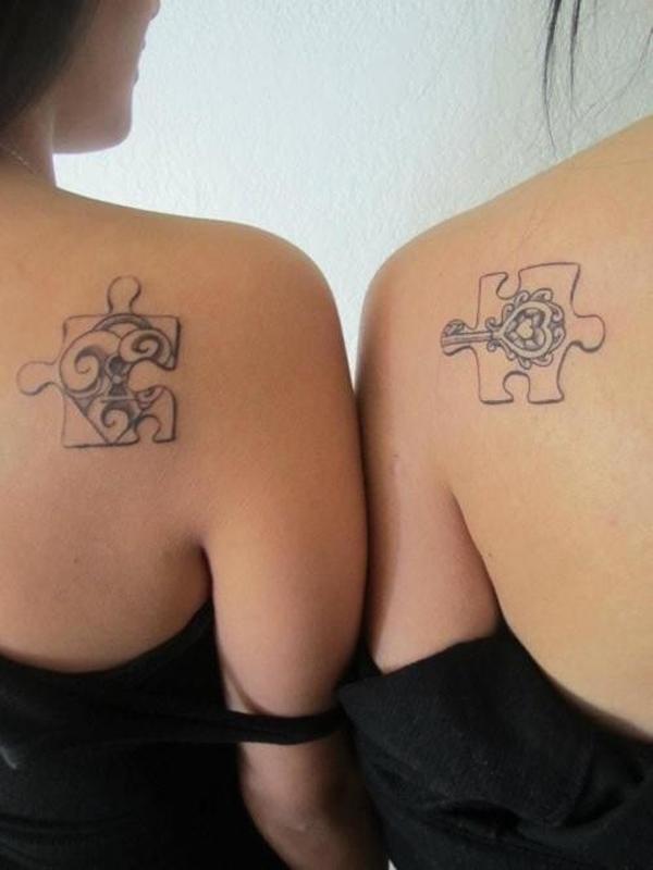 44 interlocking puzzle pieces matching tattoos