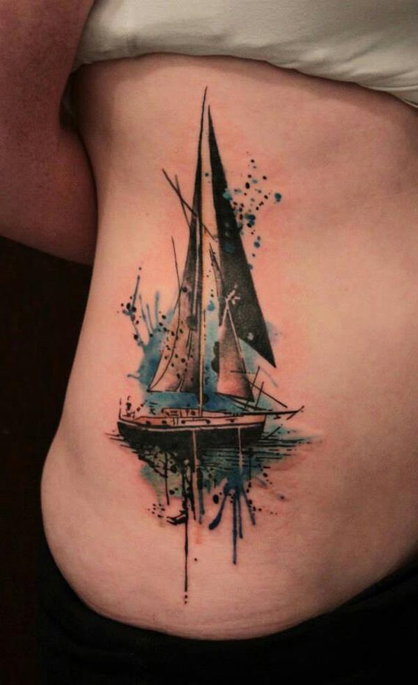 Gene Coffey sail Boat Tattoo