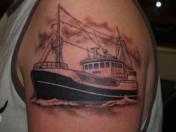  Fishing boat tattoo