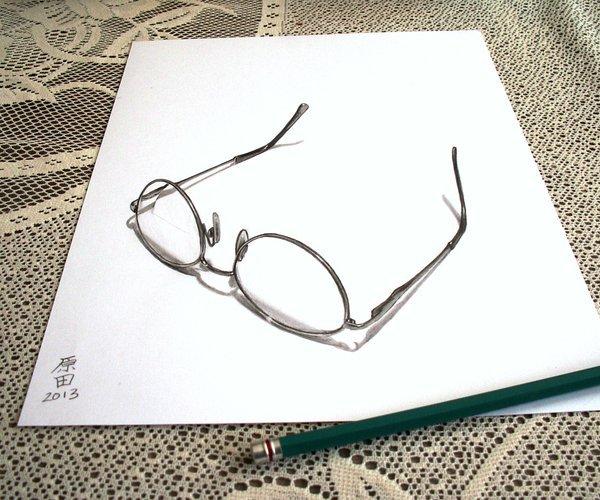My Mother Glasses 3D drawing by Carmen Harada 