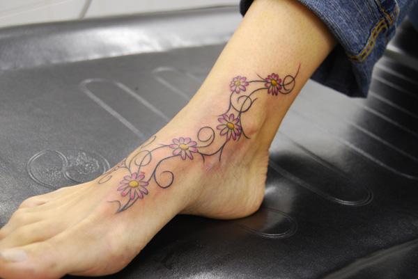 Little Flower Ankle Tattoo design - YouTube