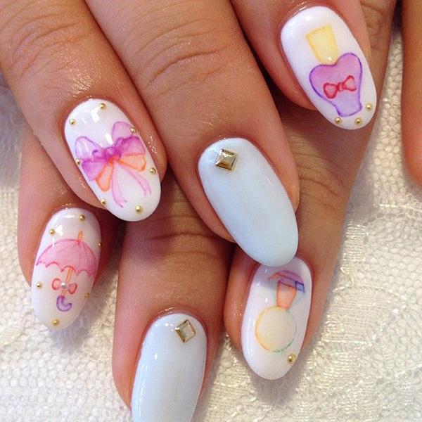 32 Aoinail watercolor cool nail designs