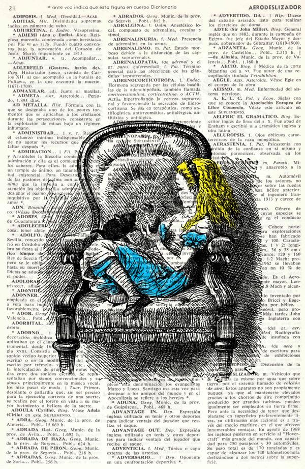 Alice in wonderland Vintage Book Print book Print