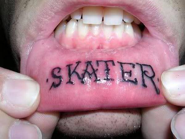 Smoking Man Lip Tattoo