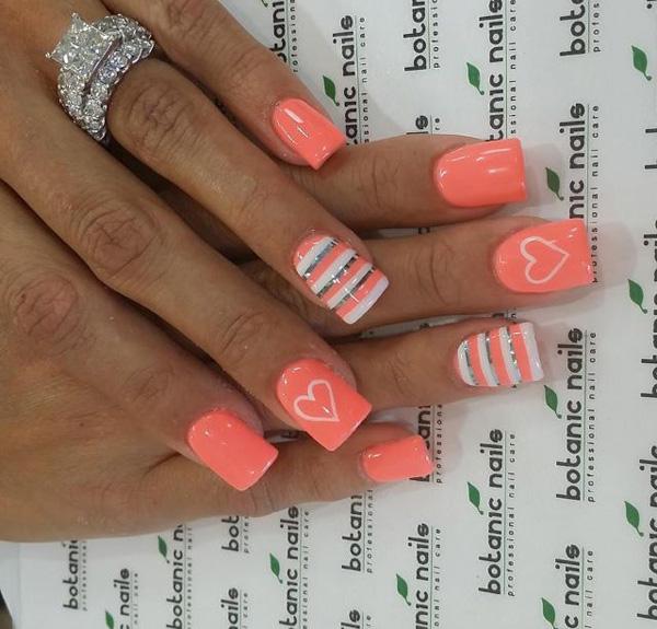 13 heart nail art