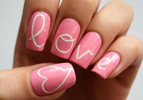 16 heart nail art
