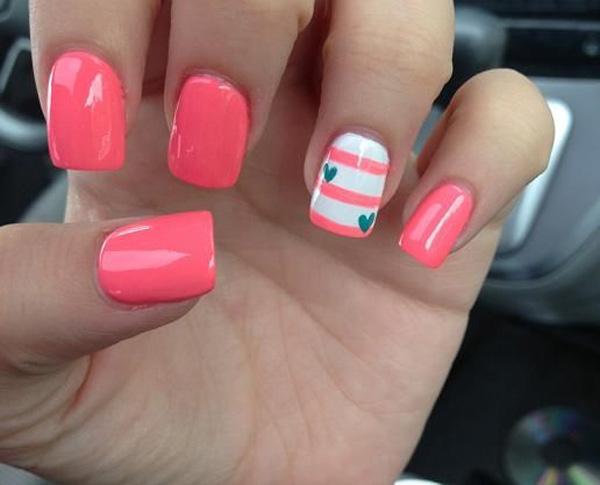 22 heart nail art