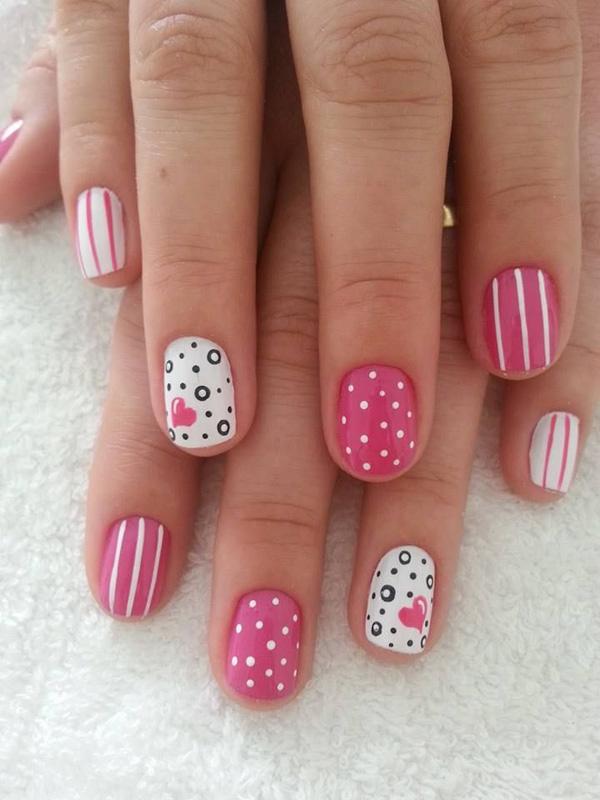 26 heart nail art