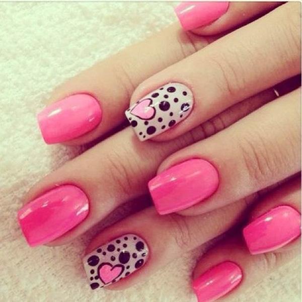 33 heart nail art