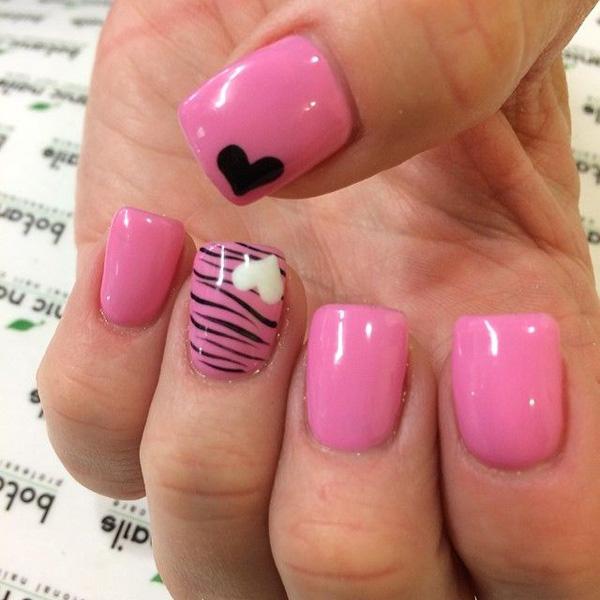 36 heart nail art