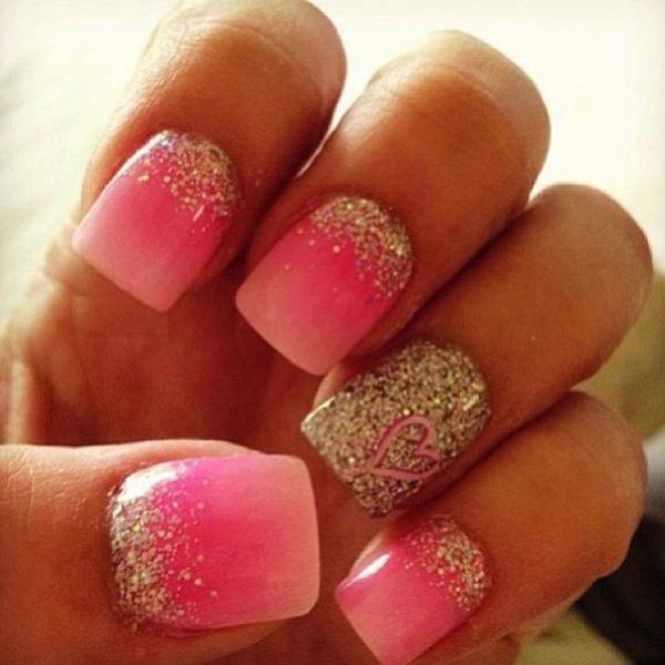 39 heart nail art