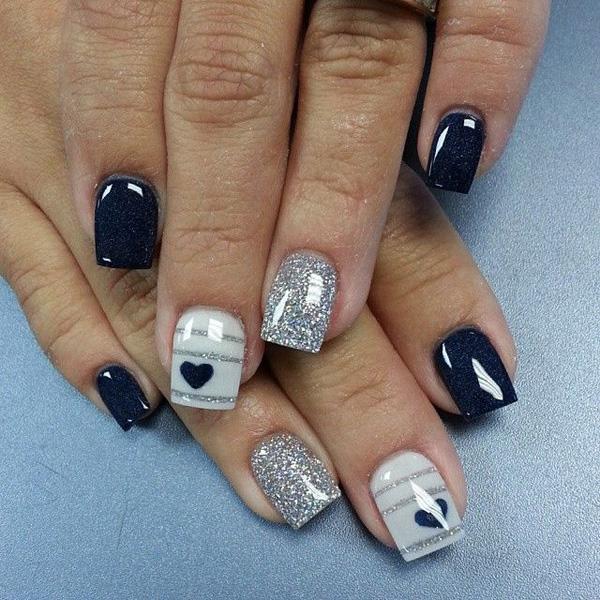 40 heart nail art