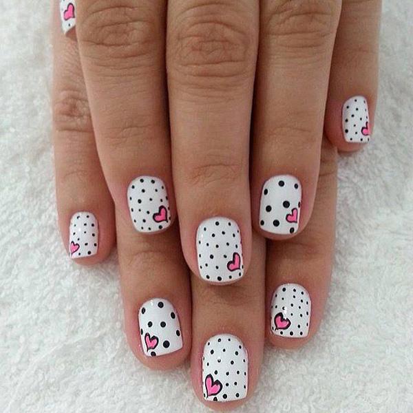 48 heart nail art