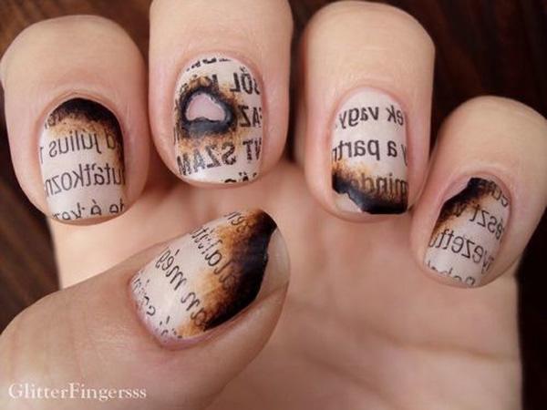56 heart nail art