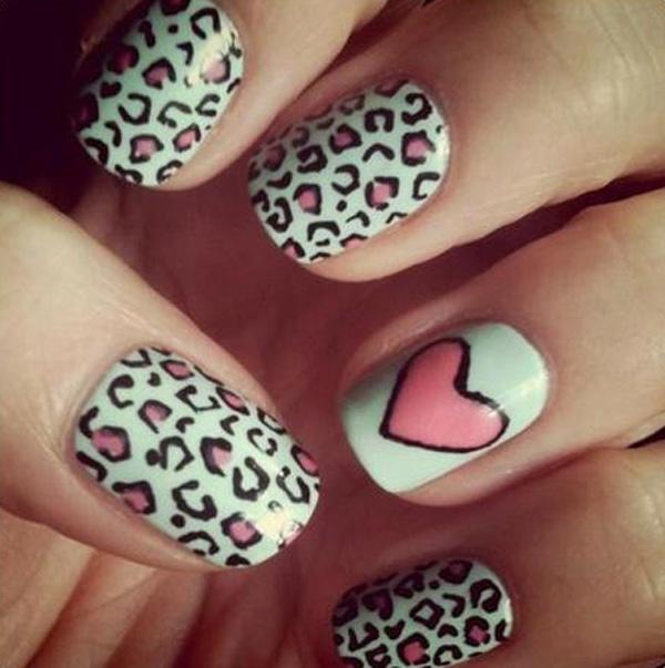 60 heart nail art