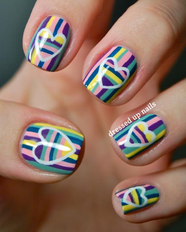 61 heart nail art