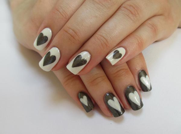 9. Heart Nail Art with Tape - wide 7