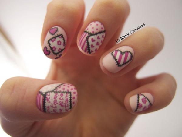 71 heart nail art