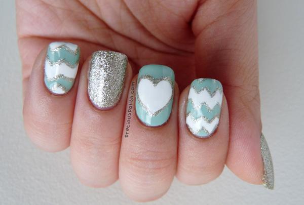 73 heart nail art