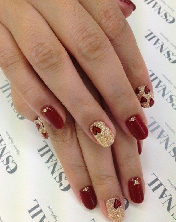 74 heart nail art