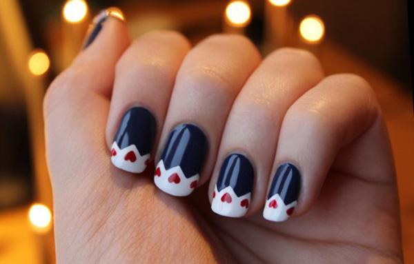 75 heart nail art