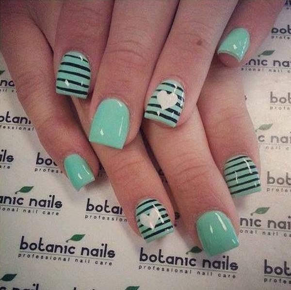 77 heart nail art