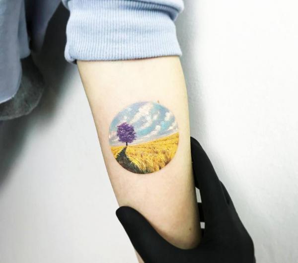 Field of wheat tattoo