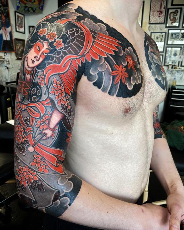 Geisha Japanese style tattoo sleeve