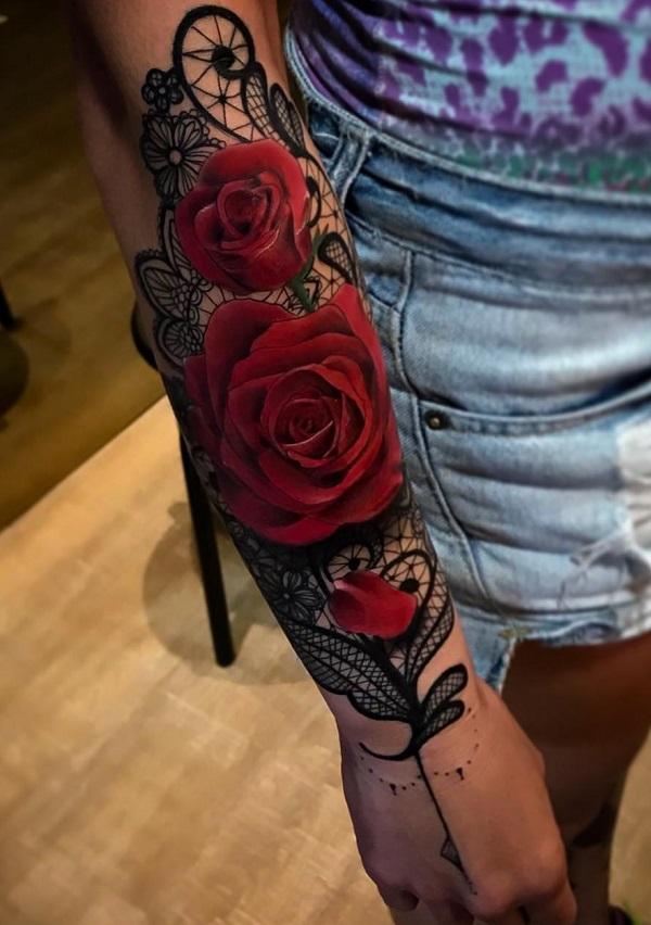 Lace Rose Tattoos