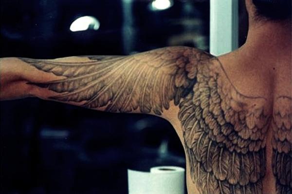 12 Wing tattoo for man