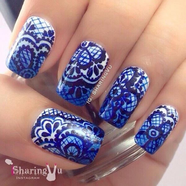 14 lace nail art