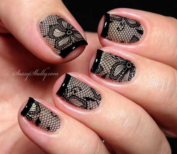 Buy Black and White Lace Nail Art Water Decals Transfers Online in India -  Etsy