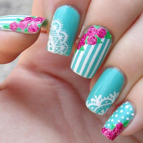 21 lace nail art