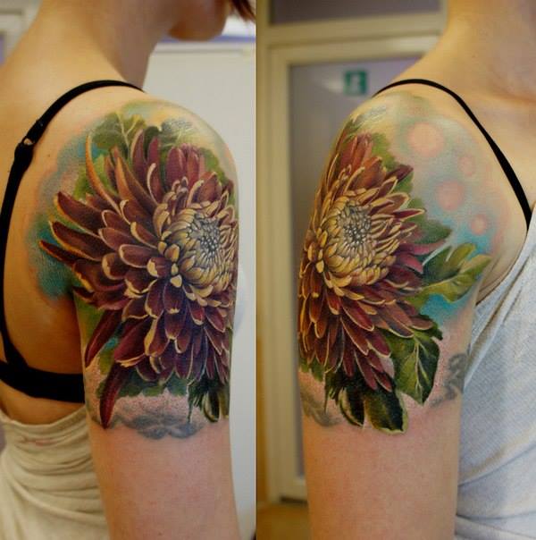 Chrysanthemum Tattoo | Temporary Tattoos - minink