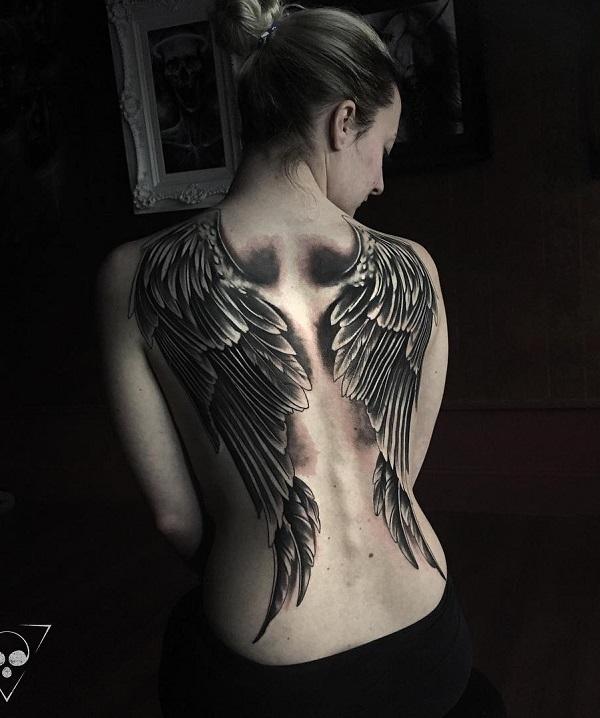 27 Famous Wings Back Tattoos