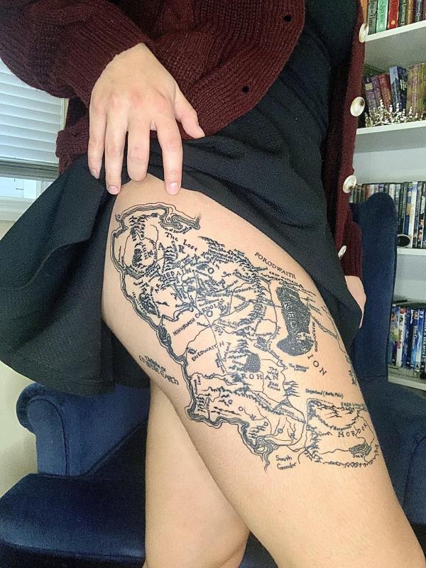 Map of Middle Earth tattoo