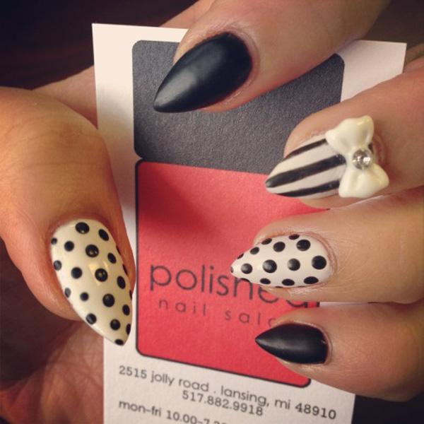 15 black and white nail art