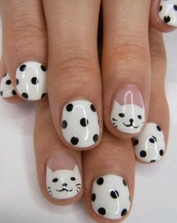 18 black and white nail art