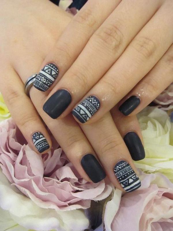 35 black and white nail art