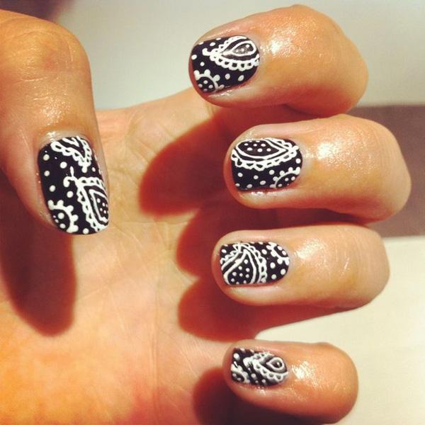 60 black and white nail art