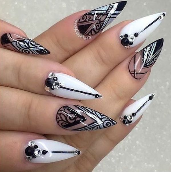 Black and White Nail Art
