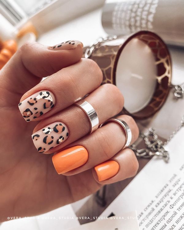 leopard nail art