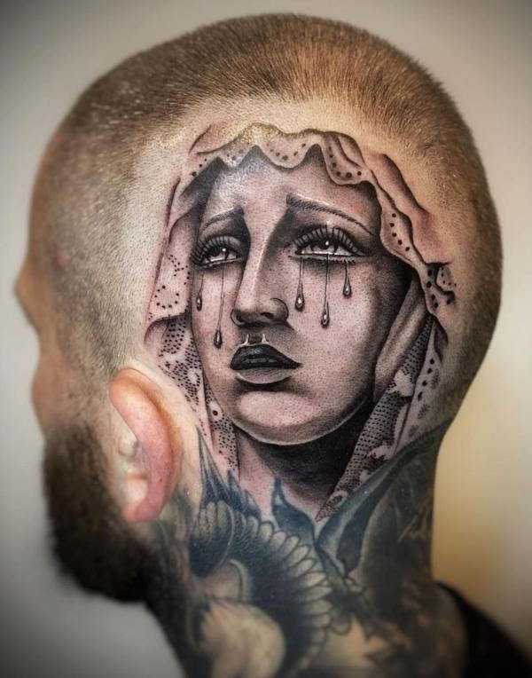 Virgin Mary with tears