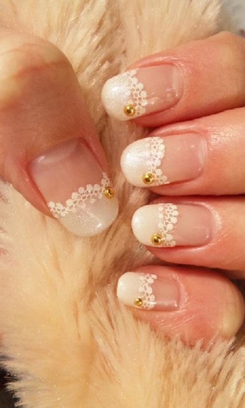 White Lace nail art