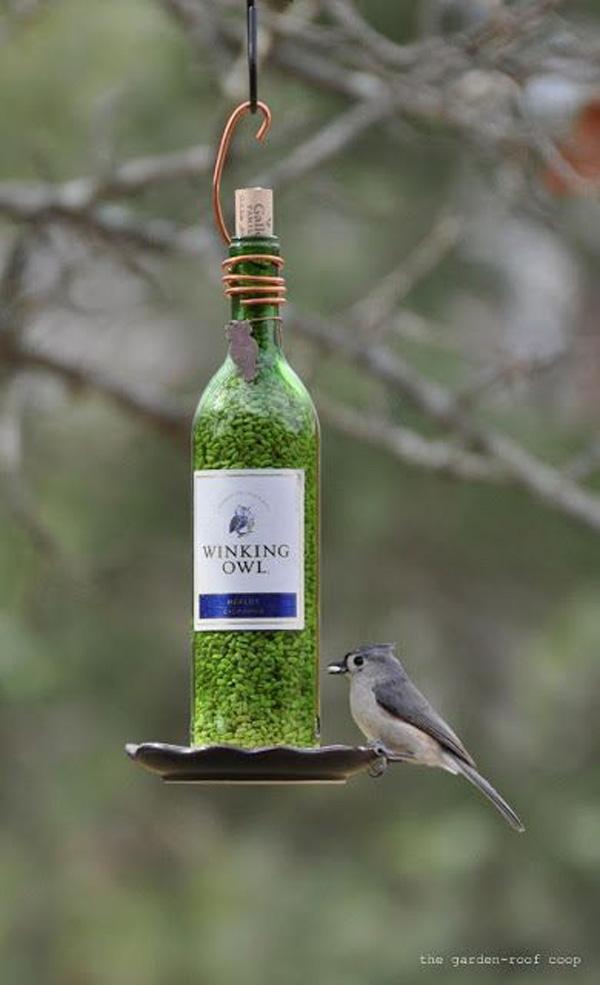 14 DIY Wine Bottle Bird-Feeders