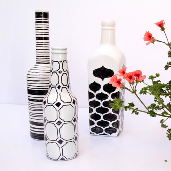 23 Draw Simple Patterns On Painted Bottles