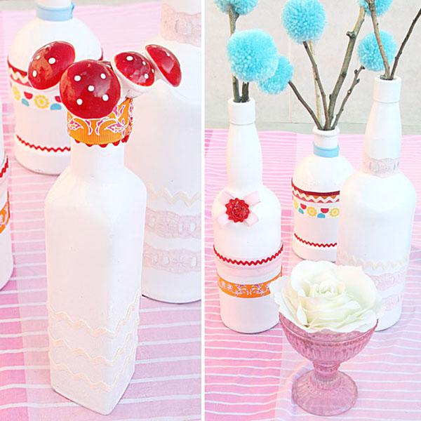 24 Wine Bottle Vases Embellished